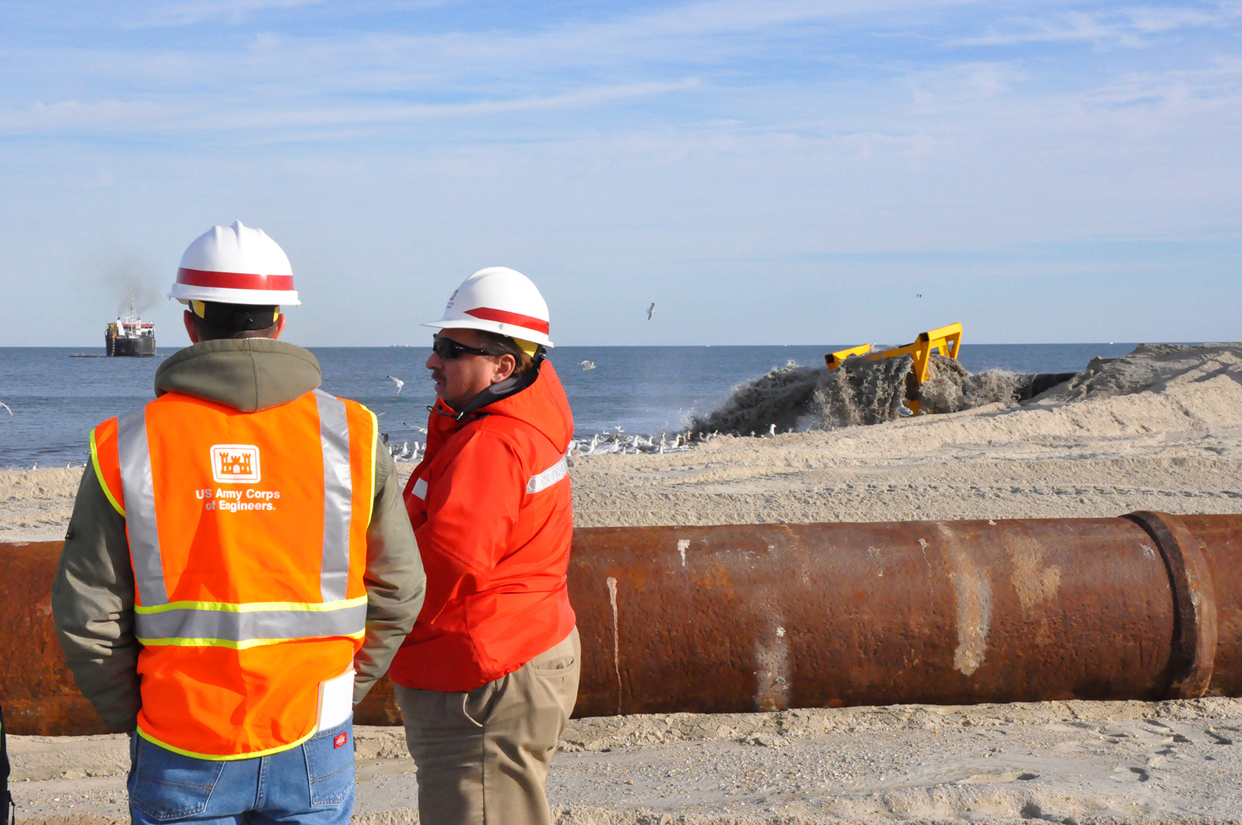 Example of typical sand placement work